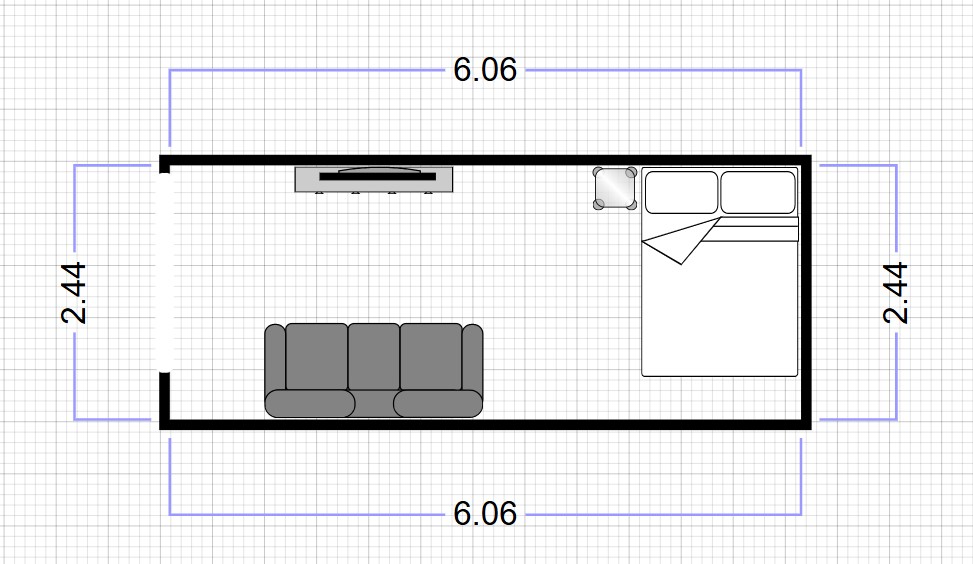 Budget=friendly bedroon/Meeting room/office Floor Plan